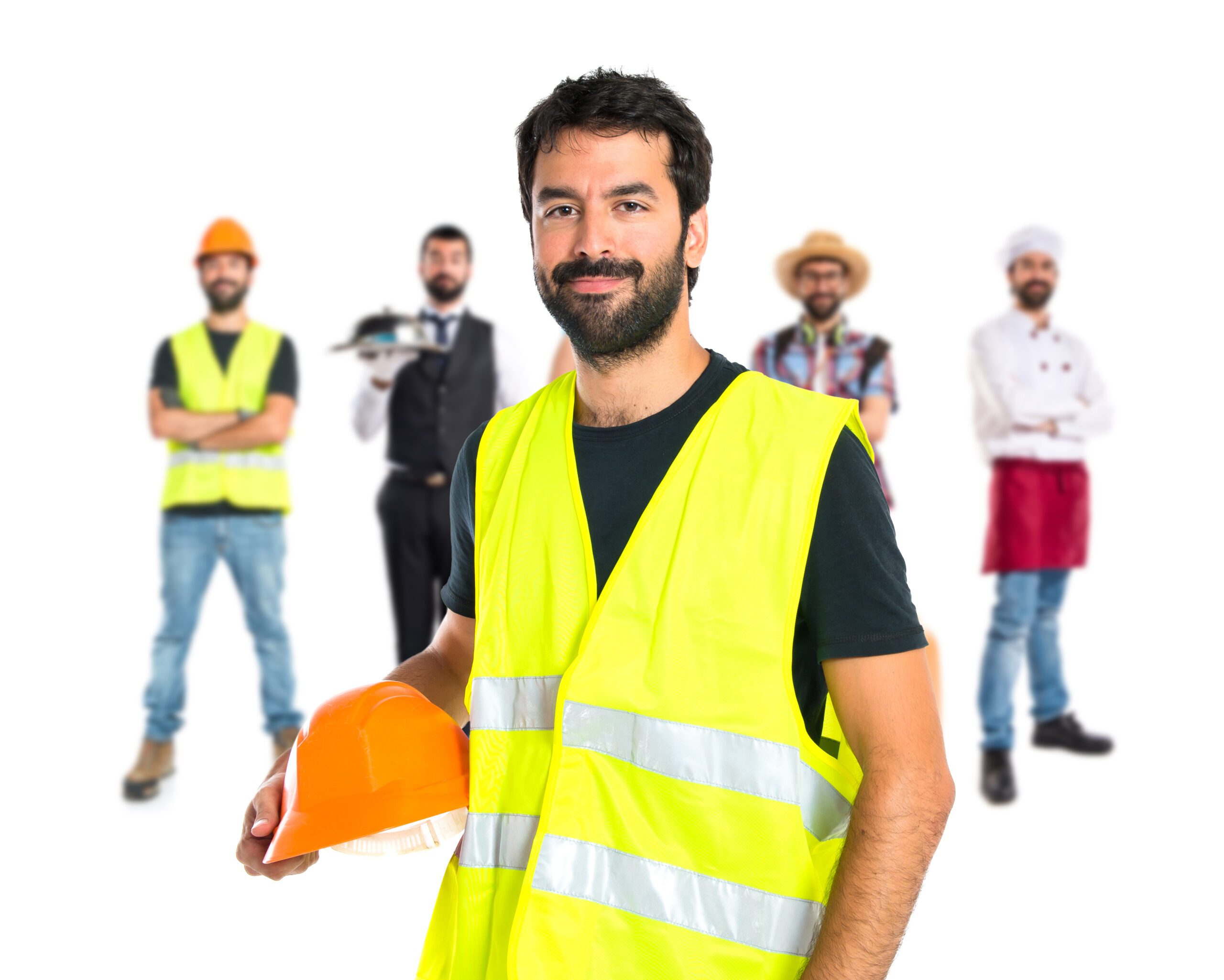 Workman over white background Workman over white background